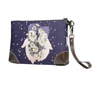 Pidgazdfgv Holding Flowers Genuine Leather Wristlet Clutch Bag Cell Phone Wallet Purse Wallet Purses Handbags Women