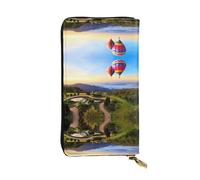 Pidgazdfgv Hot Air Balloon Women RFID Blocking Wallet Leather Zip Phone Clutch Large Capacity Lady Travel Purse Gifts
