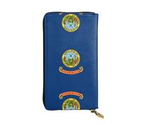 Pidgazdfgv Idaho State Flag Women RFID Blocking Wallet Leather Zip Phone Clutch Large Capacity Lady Travel Purse Gifts