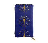 Pidgazdfgv Indiana State Flag Women RFID Blocking Wallet Leather Zip Phone Clutch Large Capacity Lady Travel Purse Gifts