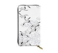 Pidgazdfgv Japanese Crane Women RFID Blocking Wallet Leather Zip Phone Clutch Large Capacity Lady Travel Purse Gifts