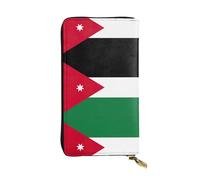 Pidgazdfgv Jordanian Flag Women RFID Blocking Wallet Leather Zip Phone Clutch Large Capacity Lady Travel Purse Gifts