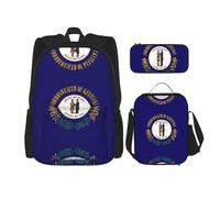 Pidgazdfgv Kentucky State Flag Backpack Kid Boys Girls Lunch Box School Bookbag Set Secondary Pupil College Student Gift