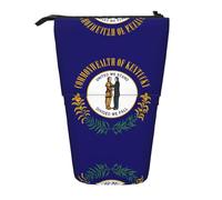 Pidgazdfgv Kentucky State Flag Pencil Case Portable Pencil Bag School Office Kid Students Adult Girl Boys Present Make Up