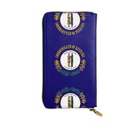 Pidgazdfgv Kentucky State Flag Women RFID Blocking Wallet Leather Zip Phone Clutch Large Capacity Lady Travel Purse Gifts