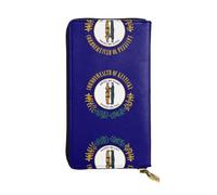 Pidgazdfgv Kentucky State Flag Women RFID Blocking Wallet Leather Zip Phone Clutch Large Capacity Lady Travel Purse Gifts
