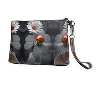 Pidgazdfgv Ladybug Daisy Genuine Leather Wristlet Clutch Bag Cell Phone Wallet Purse Wallet Purses Handbags Women