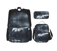 Pidgazdfgv Ladybug On Daisy Flower Backpack Kid Boys Girls Lunch Box School Bookbag Set Secondary Pupil College Student Gift