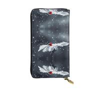 Pidgazdfgv Ladybug On Daisy Flower Women RFID Blocking Wallet Leather Zip Phone Clutch Large Capacity Lady Travel Purse Gifts