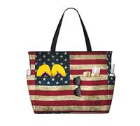 Pidgazdfgv Large American Flag Beach Bag Women Men Waterproof Pool Bag Holiday Travel Sports Bag Gym Sack Backpack