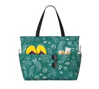 Pidgazdfgv Large Dolphins Flowers Sea Starfish Coral Seashell Beach Bag Women Men Waterproof Pool Bag Holiday Travel Sports Bag Gym Sack Backpack