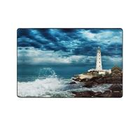 Pidgazdfgv Lighthouse Seaside Bathroom Rug Extra Soft Absorbent Bath Mat Machine Washable Microfiber Non Slip Floor Mat