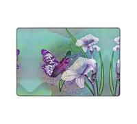 Pidgazdfgv Lilies And Butterfly Bathroom Rug Extra Soft Absorbent Bath Mat Machine Washable Microfiber Non Slip Floor Mat