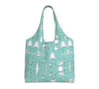 Pidgazdfgv Llama Alpaca Green Canvas Tote Bag Reusable Grocery Shopping Bag Daily Shopping Bag Gift Travel Nurse Teacher