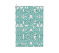 Pidgazdfgv Llama Alpaca Green Golf Towel Golf Club Clean Microfiber Fabric Waffle Towels Heavy Duty Carabiner Clip Gifts