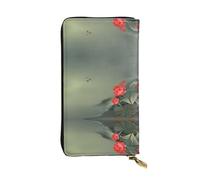 Pidgazdfgv Lotus Flower and Dragonfly Women RFID Blocking Wallet Leather Zip Phone Clutch Large Capacity Lady Travel Purse Gifts