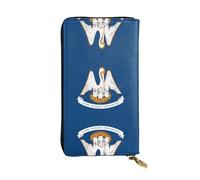 Pidgazdfgv Louisiana State Flag Women RFID Blocking Wallet Leather Zip Phone Clutch Large Capacity Lady Travel Purse Gifts