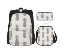 Pidgazdfgv Lovely Pineapple Backpack Kid Boys Girls Lunch Box School Bookbag Set Secondary Pupil College Student Gift