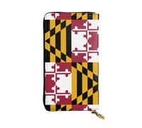 Pidgazdfgv Maryland State Flag Women RFID Blocking Wallet Leather Zip Phone Clutch Large Capacity Lady Travel Purse Gifts