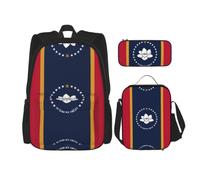Pidgazdfgv Mississippi State Flag Backpack Kid Boys Girls Lunch Box School Bookbag Set Secondary Pupil College Student Gift