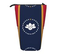 Pidgazdfgv Mississippi State Flag Pencil Case Portable Pencil Bag School Office Kid Students Adult Girl Boys Present Make Up