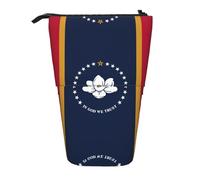 Pidgazdfgv Mississippi State Flag Pencil Case Portable Pencil Bag School Office Kid Students Adult Girl Boys Present Make Up