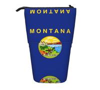 Pidgazdfgv Montana State Flag Pencil Case Portable Pencil Bag School Office Kid Students Adult Girl Boys Present Make Up