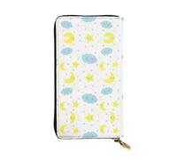 Pidgazdfgv Moon Cloud Star Women RFID Blocking Wallet Leather Zip Phone Clutch Large Capacity Lady Travel Purse Gifts