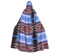 Pidgazdfgv Mount Fuji Japan Adult Hooded Robe Cloak Knight Fancy Cool Halloween Cos Costume Cape Length Hooded Cloak