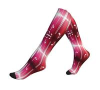 Pidgazdfgv Music Notes. Compression Socks Women Men Knee Length Medical Running Flying Nursing Flight Travel Sport