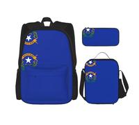 Pidgazdfgv Nevada State Flag Backpack Kid Boys Girls Lunch Box School Bookbag Set Secondary Pupil College Student Gift