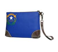 Pidgazdfgv Nevada State Flag Genuine Leather Wristlet Clutch Bag Cell Phone Wallet Purse Wallet Purses Handbags Women
