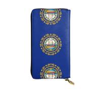 Pidgazdfgv New Hampshire State Flag Women RFID Blocking Wallet Leather Zip Phone Clutch Large Capacity Lady Travel Purse Gifts
