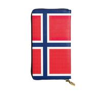 Pidgazdfgv Norwegian Flag Women RFID Blocking Wallet Leather Zip Phone Clutch Large Capacity Lady Travel Purse Gifts
