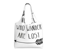 Pidgazdfgv Not All Who Wander Are Lost Canvas Tote Bag Reusable Grocery Shopping Bag Daily Shopping Bag Gift Travel Nurse Teacher
