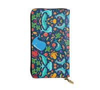 Pidgazdfgv Ocean Whale Fish Octopus Women RFID Blocking Wallet Leather Zip Phone Clutch Large Capacity Lady Travel Purse Gifts
