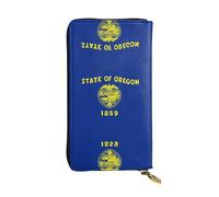 Pidgazdfgv Oregon State Flag Women RFID Blocking Wallet Leather Zip Phone Clutch Large Capacity Lady Travel Purse Gifts