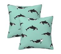 Pidgazdfgv Pacific Ocean Whale Cushion Cover Throw Pillow Cover Square Couch Cushion Sofa Bedroom Decor Pillowcase Summer