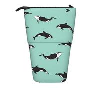 Pidgazdfgv Pacific Ocean Whale Pencil Case Portable Pencil Bag School Office Kid Students Adult Girl Boys Present Make Up