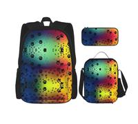 Pidgazdfgv Paw Prints Pattern Backpack Kid Boys Girls Lunch Box School Bookbag Set Secondary Pupil College Student Gift