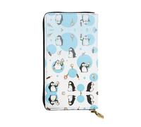 Pidgazdfgv Penguin Balloon Snowflake Women RFID Blocking Wallet Leather Zip Phone Clutch Large Capacity Lady Travel Purse Gifts