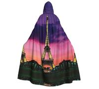 Pidgazdfgv Purple Eiffel Tower Adult Cloak Jedi Robe Hooded Halloween Christmas Party Cosplay Costume Vampire Uniform59