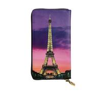 Pidgazdfgv Purple Eiffel Tower Women RFID Blocking Wallet Leather Zip Phone Clutch Large Capacity Lady Travel Purse Gifts