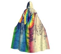 Pidgazdfgv Rainbow Butterfly Hooded Cloak Unisex Adult Cape Cosplay Costumes 58" Halloween Christmas Party Fancy Dress