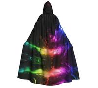 Pidgazdfgv Rainbow Sky And Moon Adult Hooded Robe Cloak Knight Fancy Cool Halloween Cos Costume Cape Length Hooded Cloak