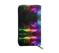 Pidgazdfgv Rainbow Sky and Moon Women RFID Blocking Wallet Leather Zip Phone Clutch Large Capacity Lady Travel Purse Gifts