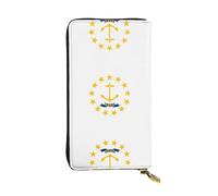 Pidgazdfgv Rhode Island State Flag Women RFID Blocking Wallet Leather Zip Phone Clutch Large Capacity Lady Travel Purse Gifts