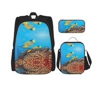 Pidgazdfgv Royal Angel Fishes Backpack Kid Boys Girls Lunch Box School Bookbag Set Secondary Pupil College Student Gift