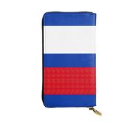 Pidgazdfgv Russian Flag Women RFID Blocking Wallet Leather Zip Phone Clutch Large Capacity Lady Travel Purse Gifts