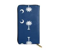 Pidgazdfgv South Carolina Flag Women RFID Blocking Wallet Leather Zip Phone Clutch Large Capacity Lady Travel Purse Gifts